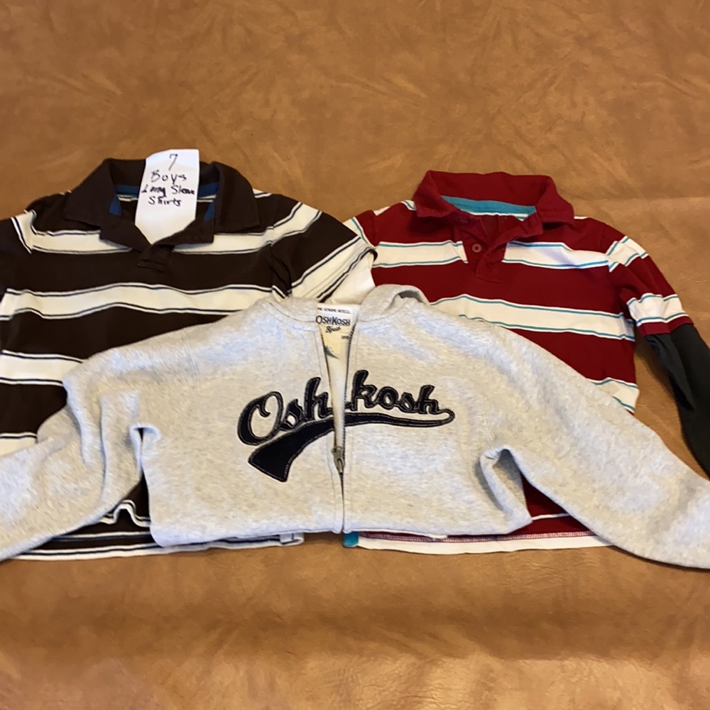 Boy’s Size 5/6 Medium & S 7 Sonoma Shirts & Oshkosh jacket